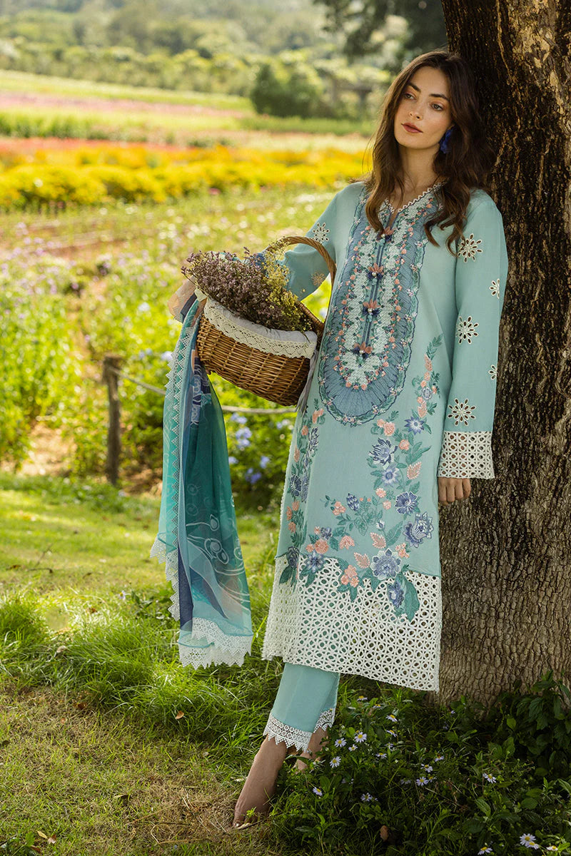 Dhanak-3PC Embroidered with Digital Printed Wool Shawl-3363