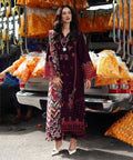 Dhanak-3PC Embroidered Shirt with Digital Printed Wool Shawl - 3555