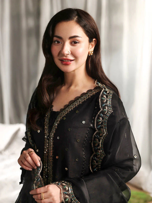 Lawn-3PC Sequence Embroidered With Organza Embroidered Dupatta-5299