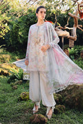 Lawn-3PC Chikankari Embroidered Shirt With Digital Printed Chiffon Dupatta-4021