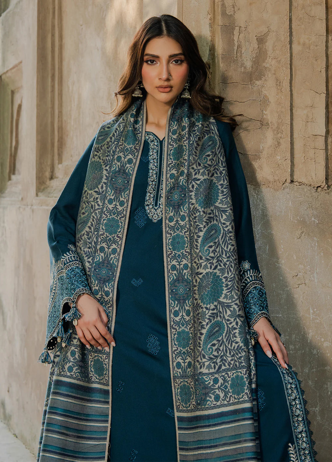 Lawn-3PC Embroidered Shirt with Digital Printed Jacquard Dupatta-5055