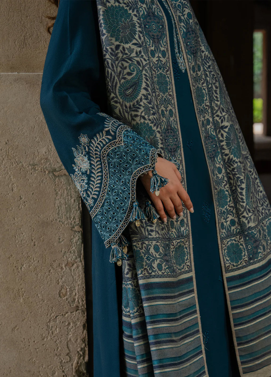 Lawn-3PC Embroidered Shirt with Digital Printed Jacquard Dupatta-5055