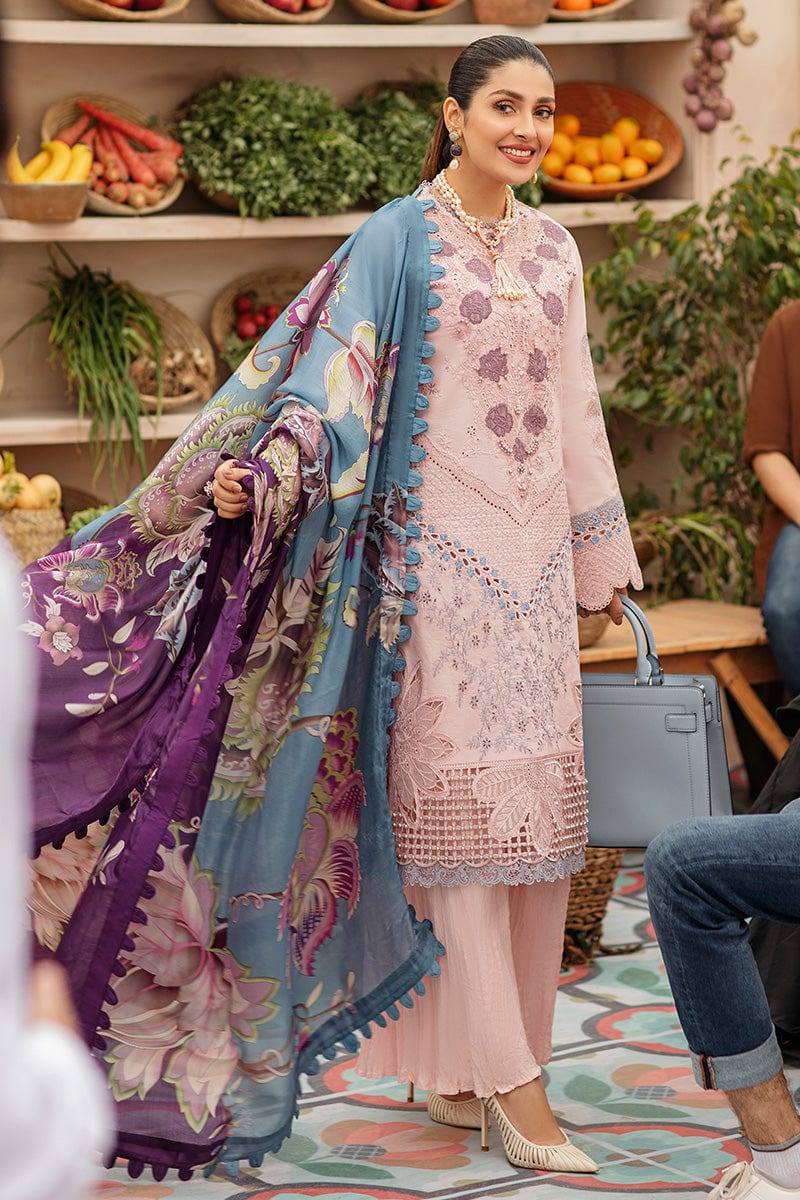 Dhanak-3PC Embroidered Shirt with Digital Printed Wool Shawl-3245