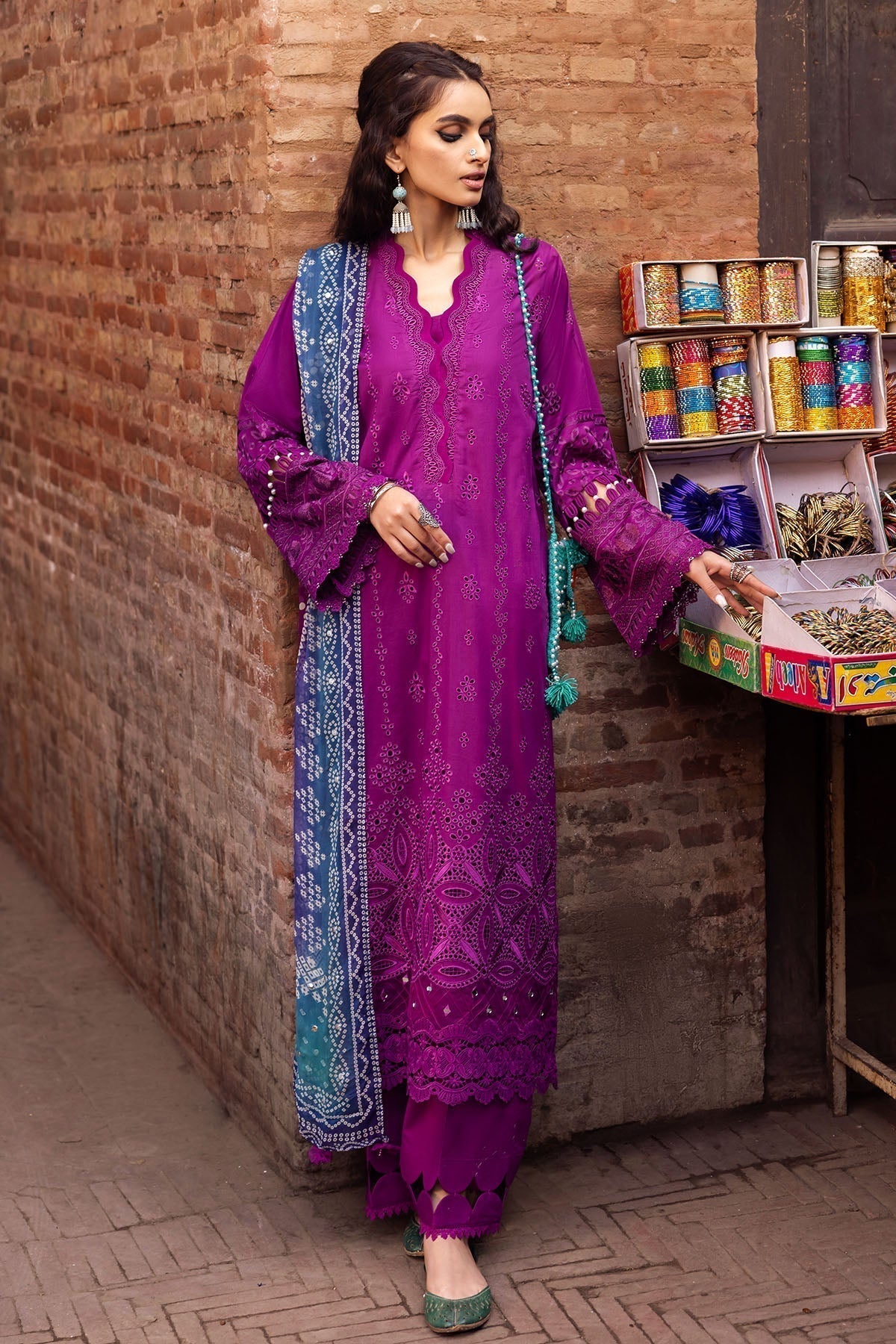 Lawn-3PC Embroidered Shirt with Digital Printed Jacquard Dupatta-1205