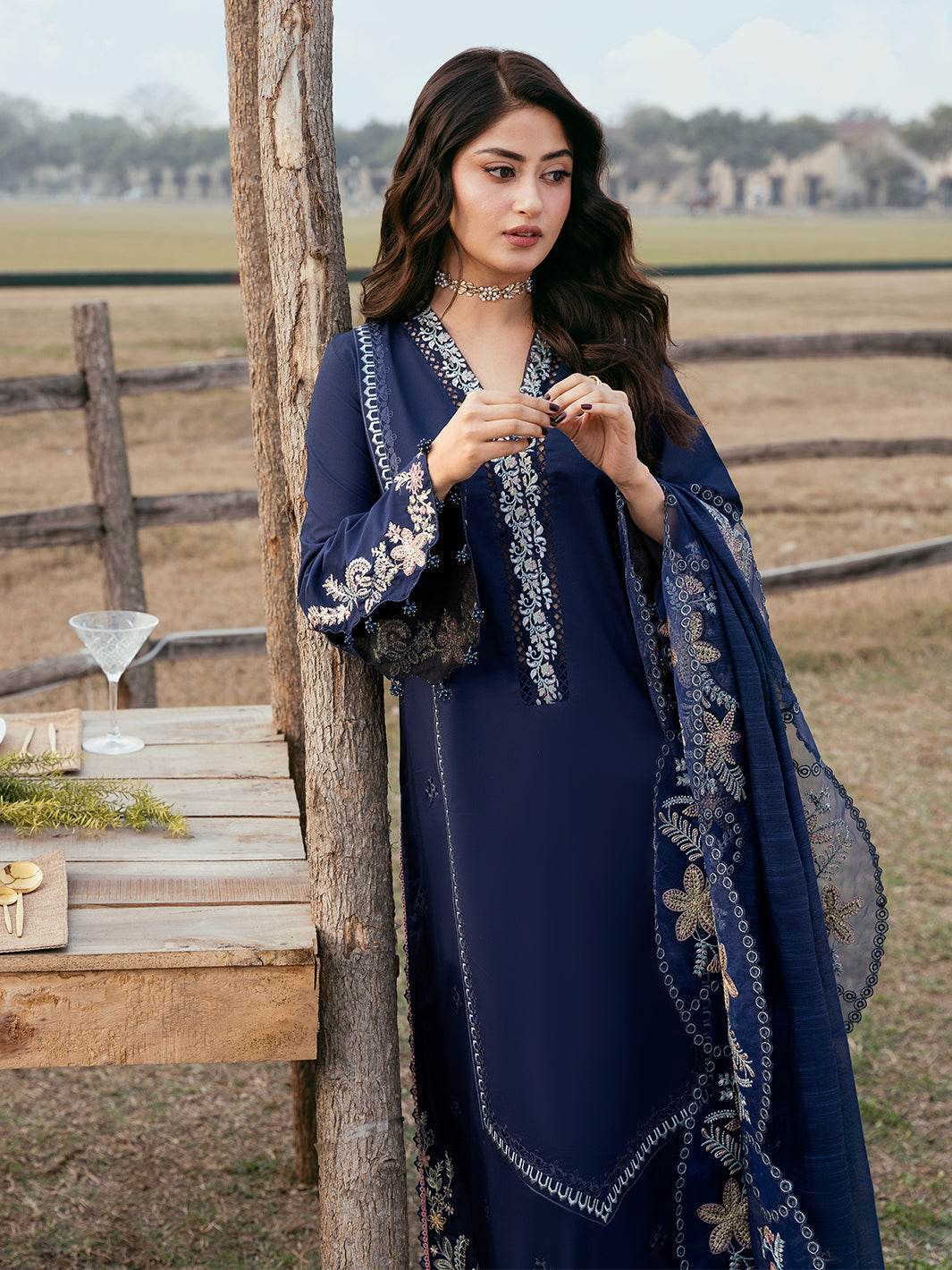 Lawn-3PC Embroidered Suit With Organza Embroidered Dupatta-5270