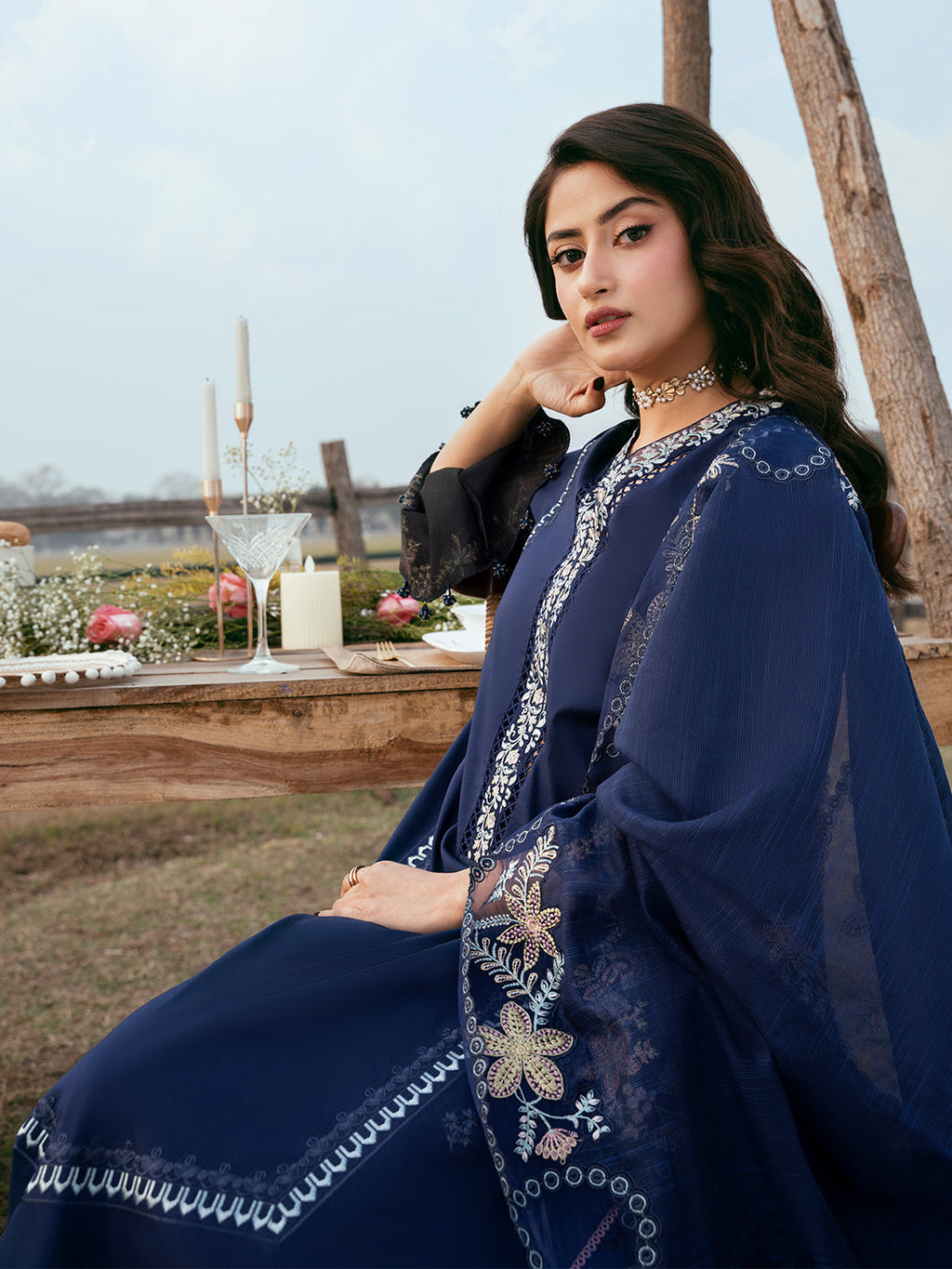 Lawn-3PC Embroidered Suit With Organza Embroidered Dupatta-5270