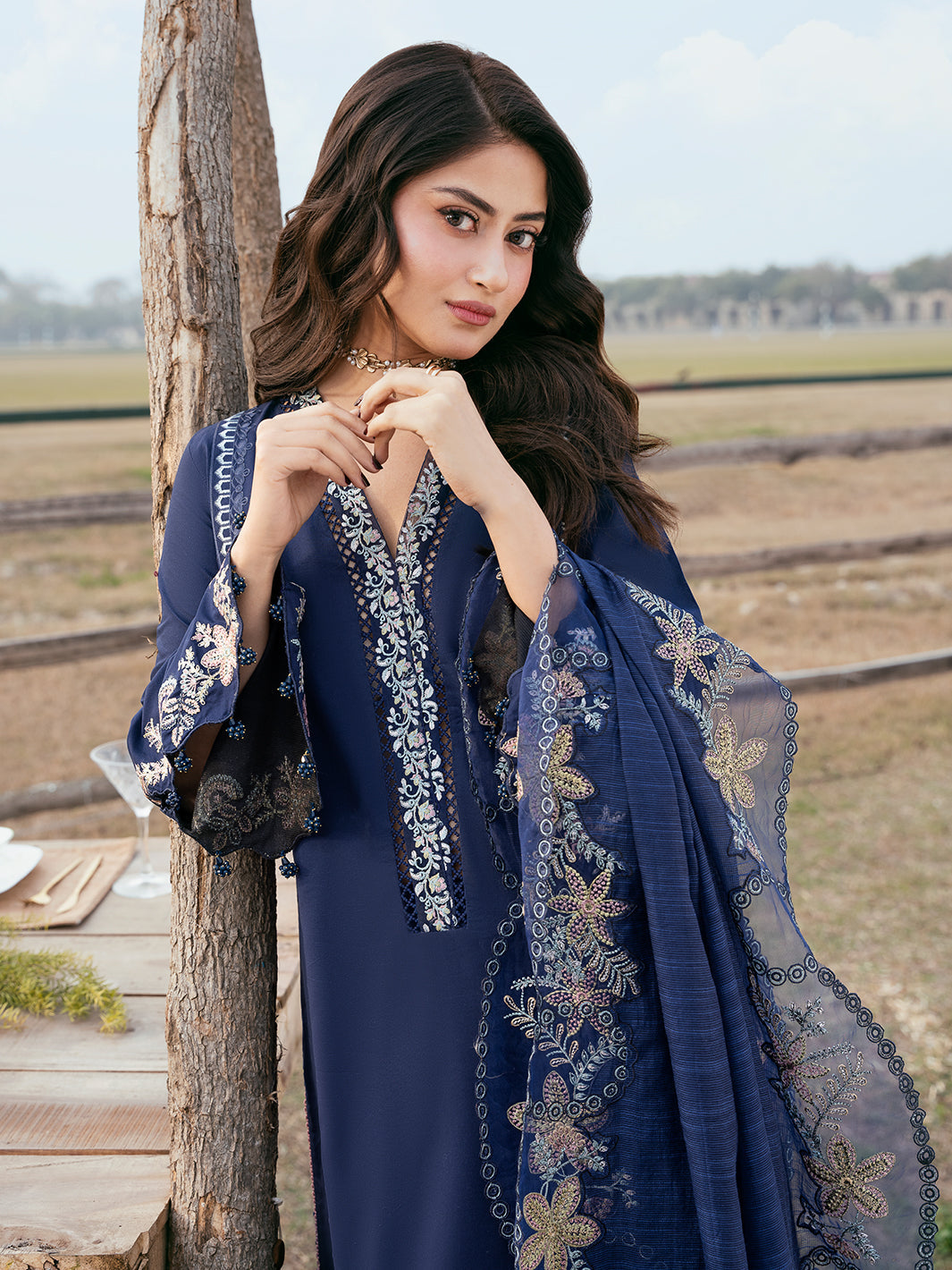 Lawn-3PC Embroidered Suit With Organza Embroidered Dupatta-5270