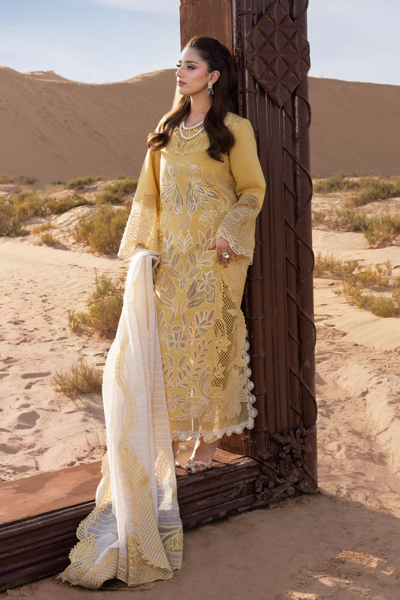 Lawn-3PC Chikankari Embroidered Shirt With Khadi Net Embroidered Dupatta-5318