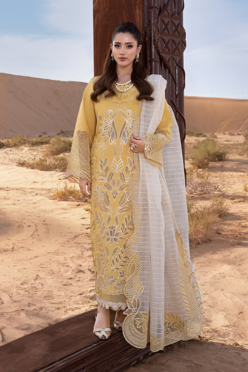 Lawn-3PC Chikankari Embroidered Shirt With Khadi Net Embroidered Dupatta-5318