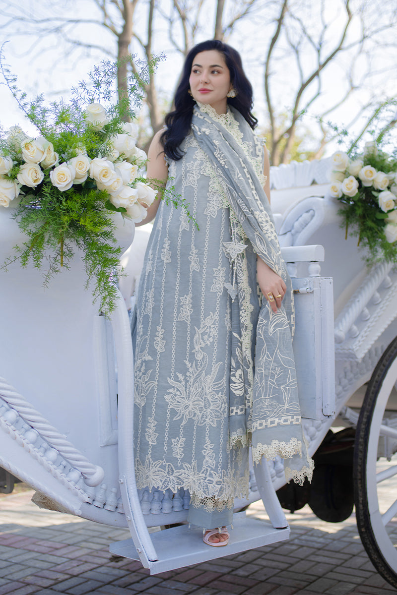 Lawn-3PC Embroidered Shirt With Digital Printed Jacquard Dupatta-5309