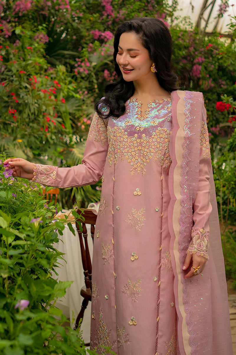 Lawn-3PC Sequence Embroidered Shirt With Khadi Net Embroidered Dupatta-5345
