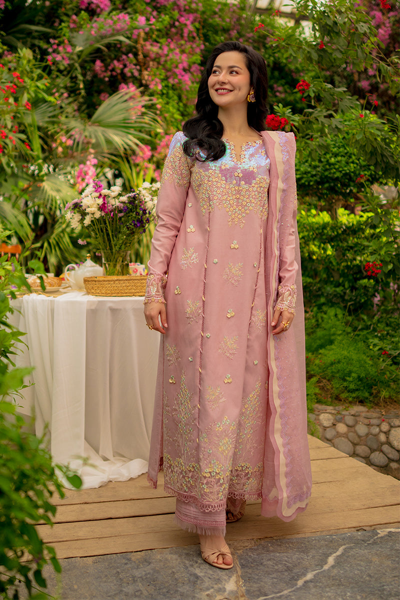Lawn-3PC Sequence Embroidered Shirt With Khadi Net Embroidered Dupatta-5345