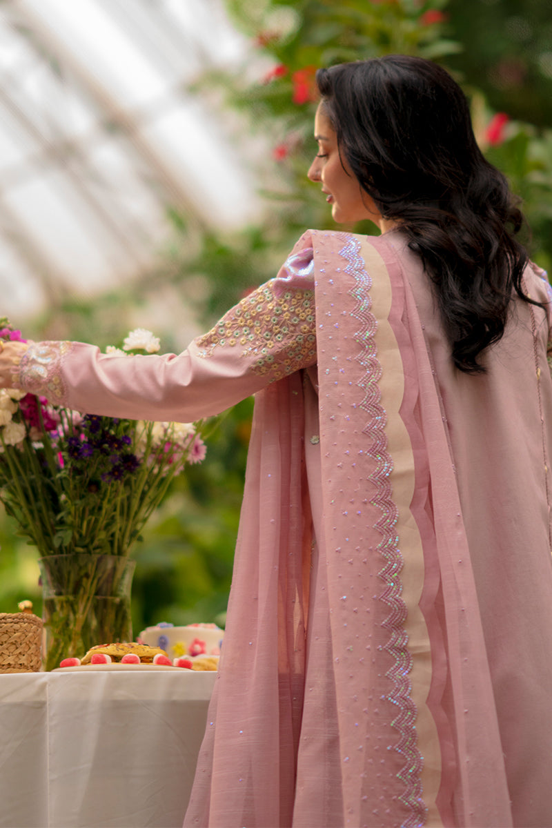Lawn-3PC Sequence Embroidered Shirt With Khadi Net Embroidered Dupatta-5345