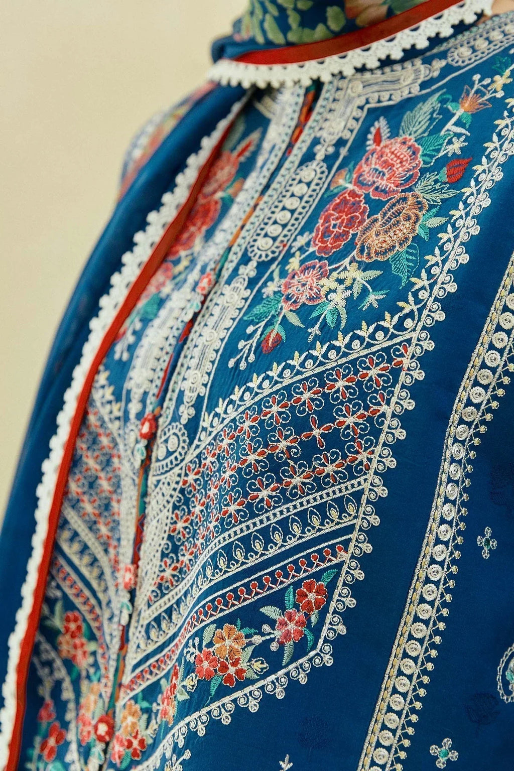 3PC Lawn Embroidered Shirt With Digital Printed Jauqard Dupatta-5033