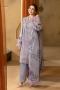 Lawn-3PC Chikakari Embroidered Shirt With Organza Printed Dupatta-5172
