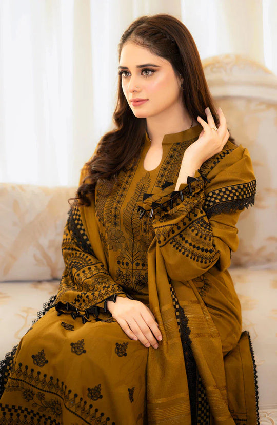 Lawn-3PC Embroidered Shirt with Embroidered Cotton Net Dupatta -5106