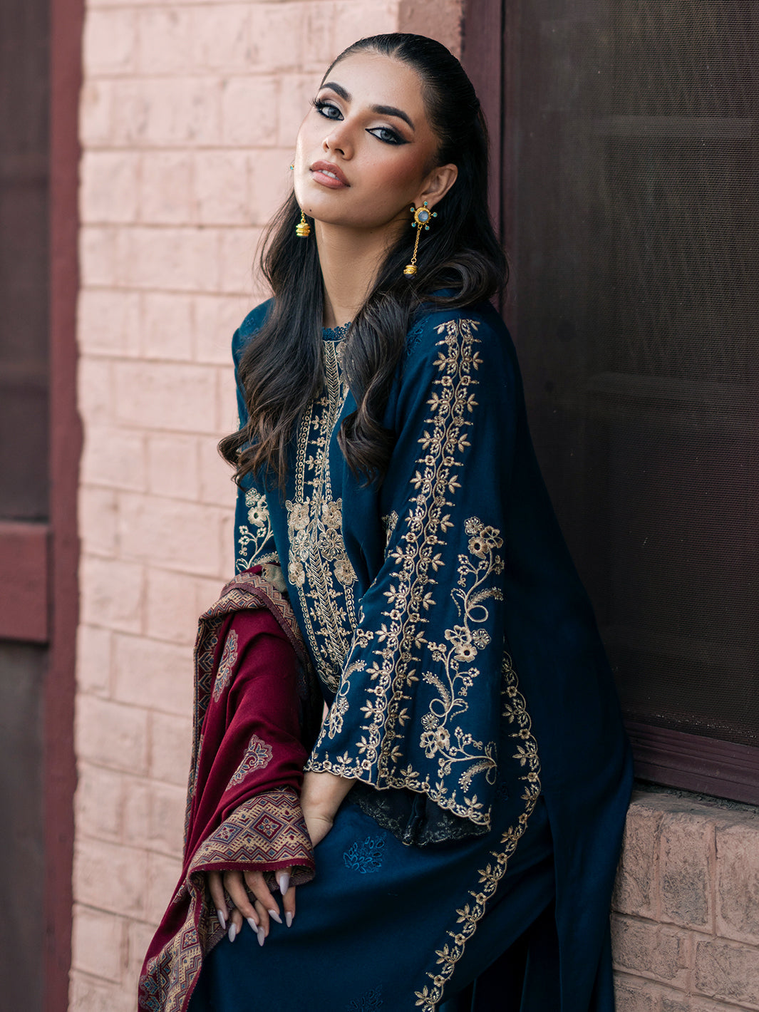 Lawn-3PC Embroidered With Digital Printed Jacquard Dupatta-5217