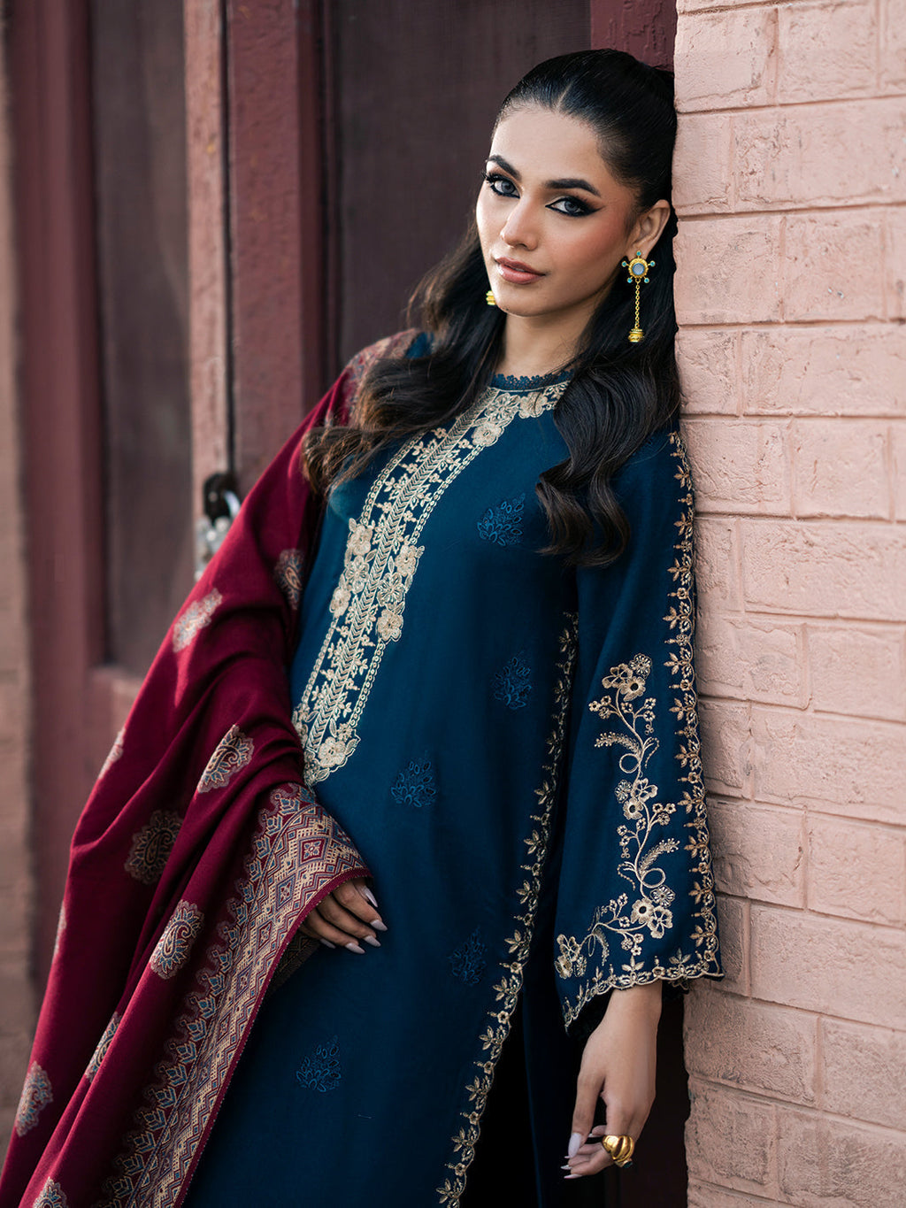 Lawn-3PC Embroidered With Digital Printed Jacquard Dupatta-5217