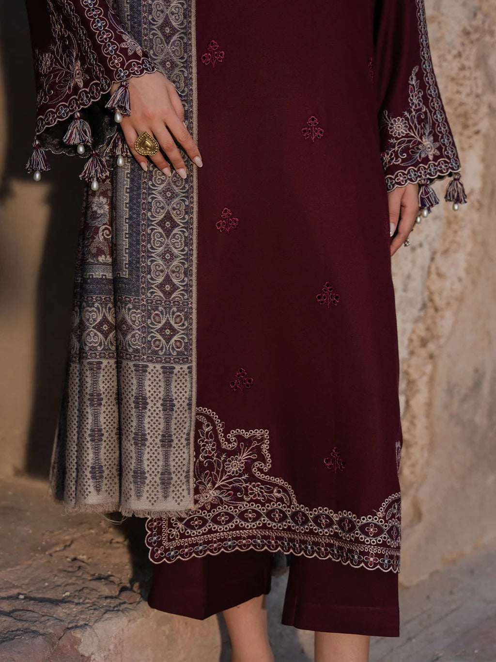Lawn 3PC Embroidered Shirt with Digital Printed Jacquard Dupatta-5047