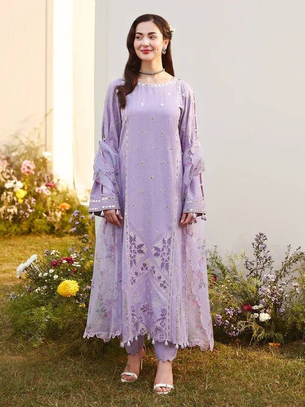 Lawn-3PC Embroidered With Chiffon Digital Printed Dupatta - 5243