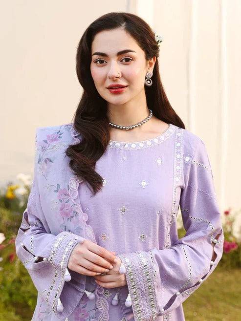Lawn-3PC Embroidered With Chiffon Digital Printed Dupatta - 5243