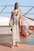Lawn-3PC Chikankari Embroidered With Digital Printed Jacquard Dupatta-5304