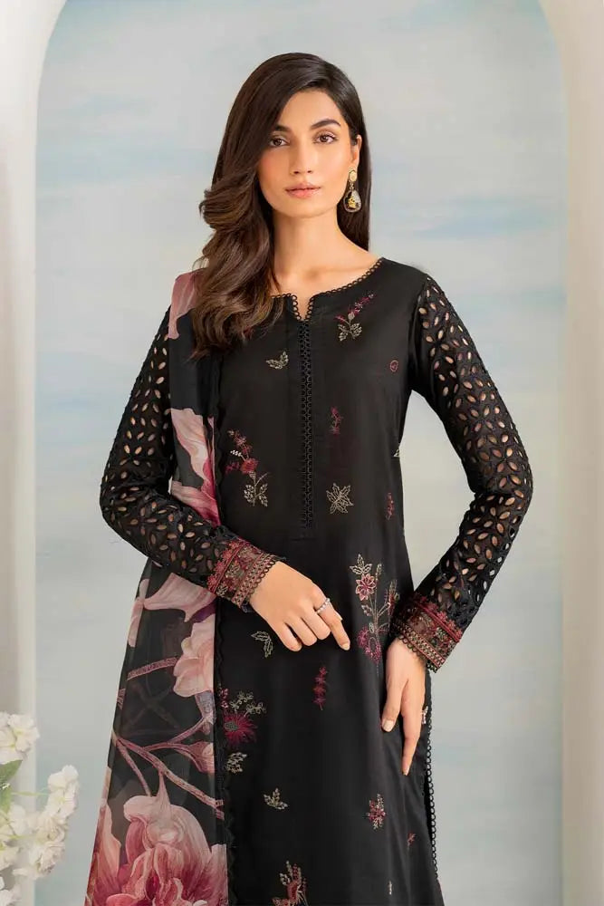 Lawn-3PC Embroidered with Digital Printed Jacquard Dupatta-5074
