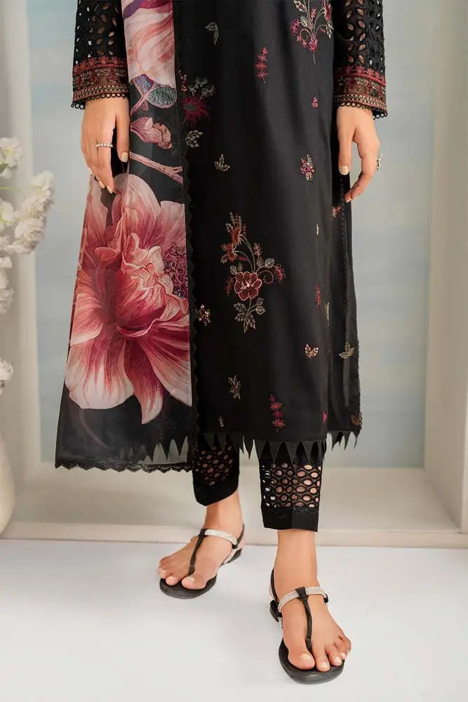 Lawn-3PC Embroidered with Digital Printed Jacquard Dupatta-5074