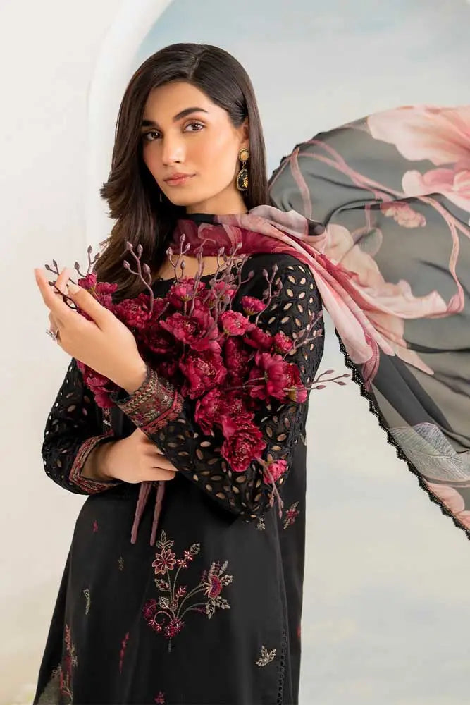 Lawn-3PC Embroidered with Digital Printed Jacquard Dupatta-5074