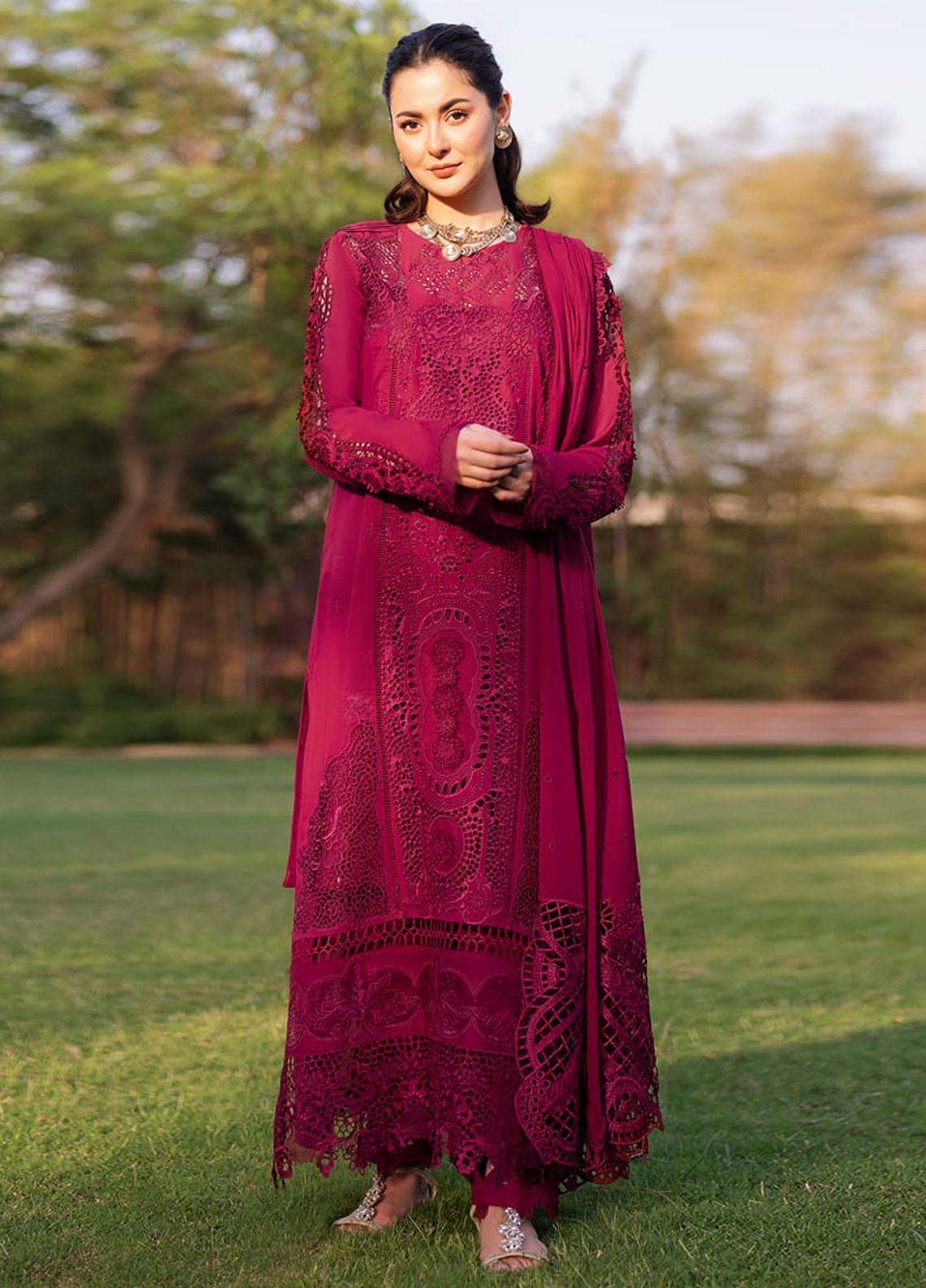 Lawn-3PC Chikankari Embroidered Shirt With Khadi Net Embroidered Dupatta-5340