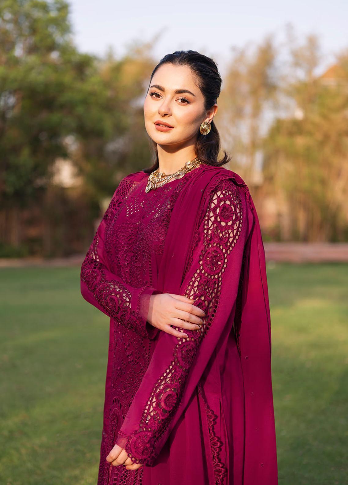 Lawn-3PC Chikankari Embroidered Shirt With Khadi Net Embroidered Dupatta-5340