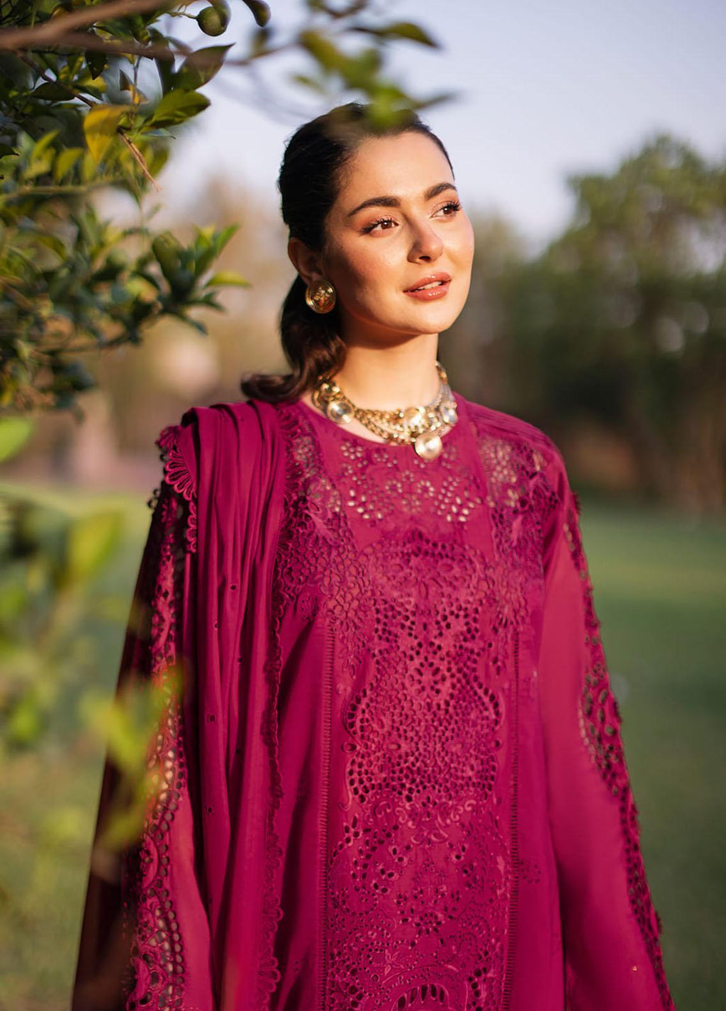 Lawn-3PC Chikankari Embroidered Shirt With Khadi Net Embroidered Dupatta-5340