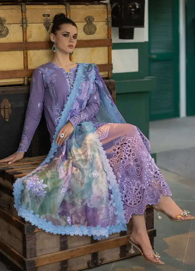Lawn-3PC Embroidered Shirt with Digital Printed Jacquard Dupatta - 5212