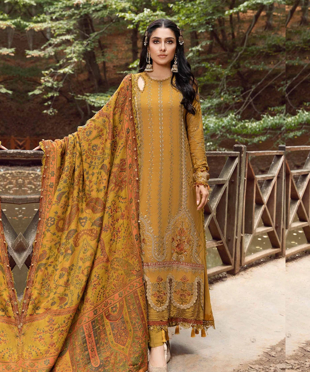 Lawn 3PC Embroidered With Digital Printed Jacquard Dupatta-5124