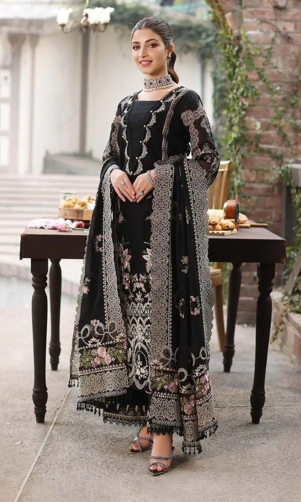 Lawn-3PC Embroidered With Organza Embroidered Dupatta-5311