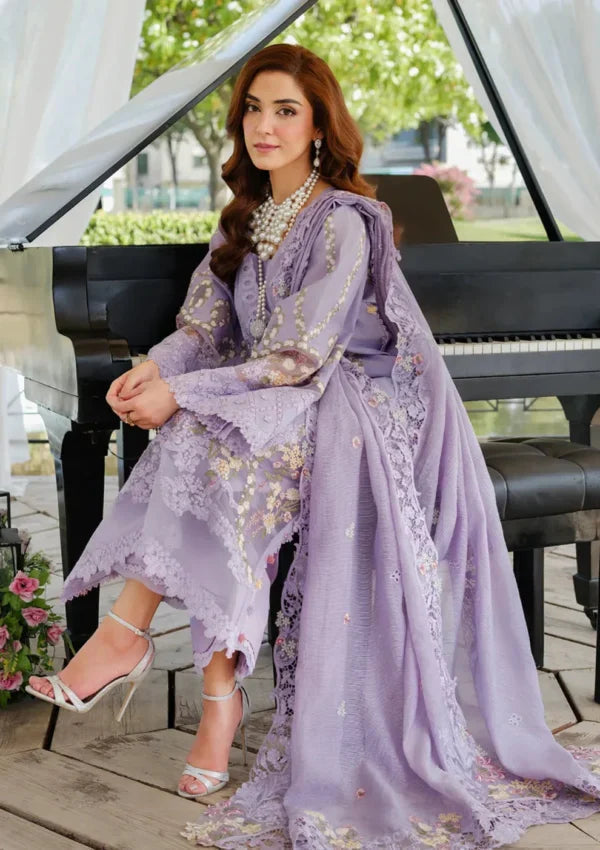 Lawn-3PC Embroidered Shirt With Khadi Net Embroidered Dupatta-5225