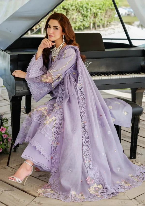 Lawn-3PC Embroidered Shirt With Khadi Net Embroidered Dupatta-5225