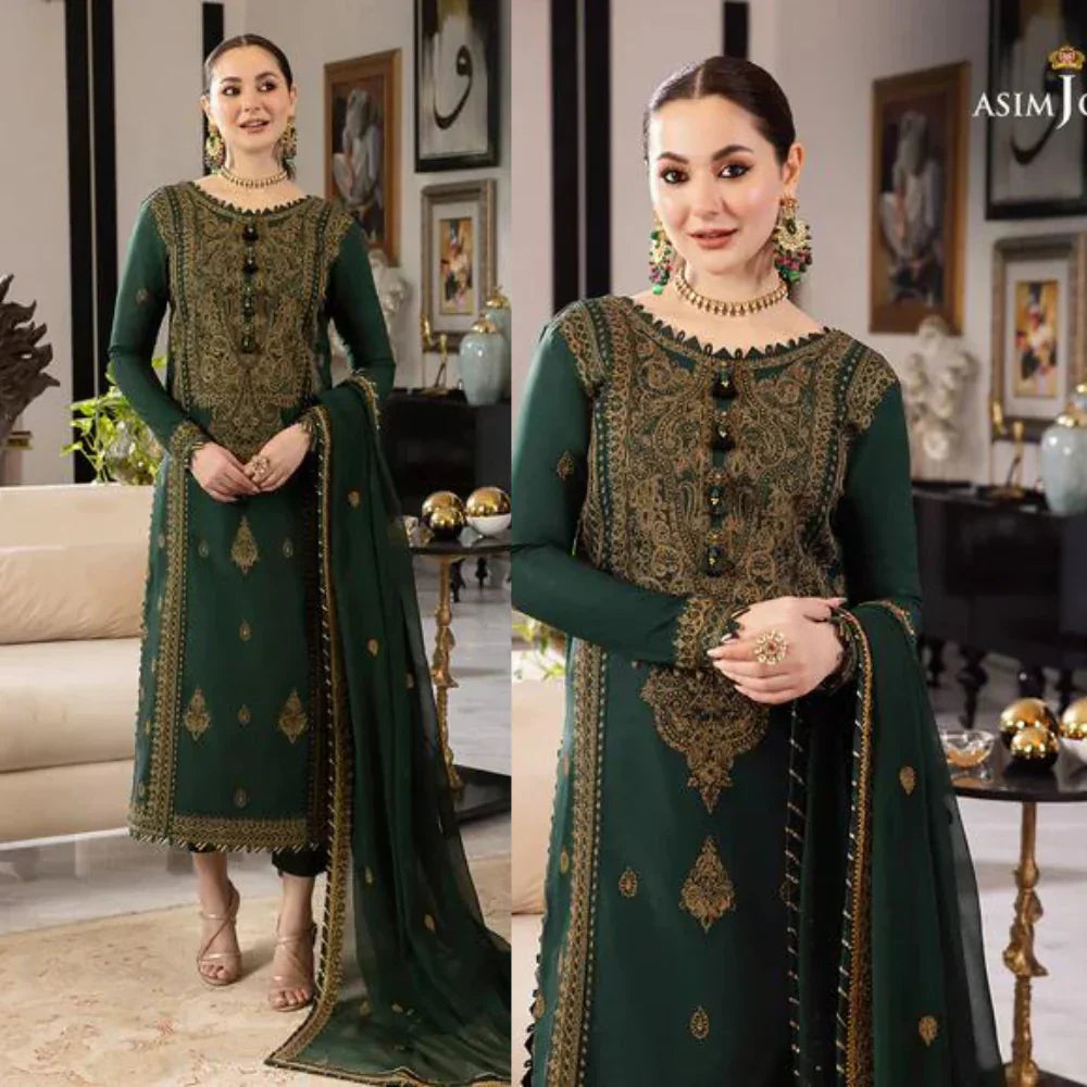 Lawn 3PC Embroidered With Chiffon Embroidered Dupatta-5022